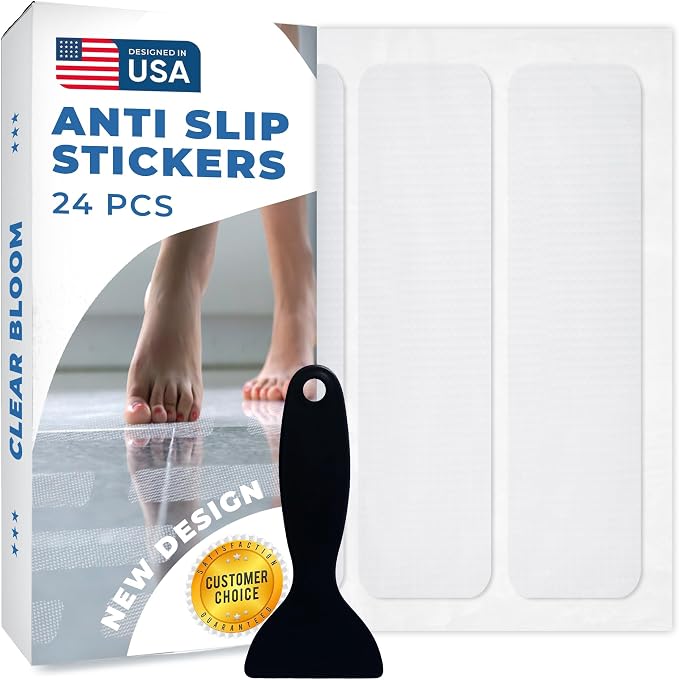 Anti Slip Shower Stickers 24 PCS, Premium Adhesive Bath Tub Stickers by ClearBloom