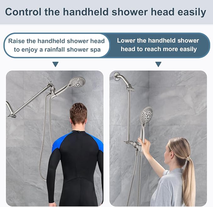 BRIGHT SHOWERS 15 Inch Extra Long Shower Head Extension Arm, Solid Brass Shower - Image 5