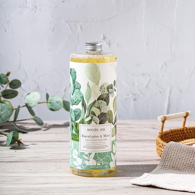 ROMIIE ZOI Foaming Hand Soap Refill, Eucalyptus & Mint, Gentle & Moisturizing - Image 3