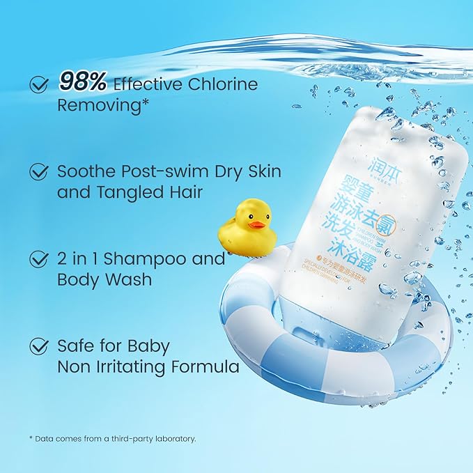 RUNBEN Kids Swim 2-in-1 Shampoo & Body Wash, After Swim Care - Image 2