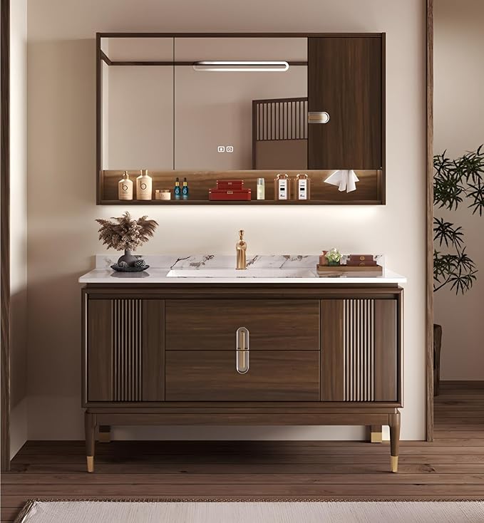 Single Sink Bathroom Vanity 64in, Freestanding Bathroom Vanity Includes Smart by LUTHXAY