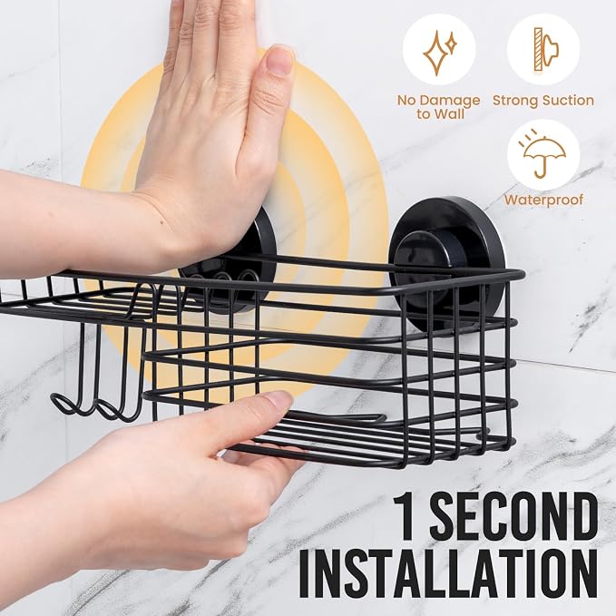 LEVERLOC Shower Caddy Suction Cup, 2 Pack Shower Shelves - Image 2