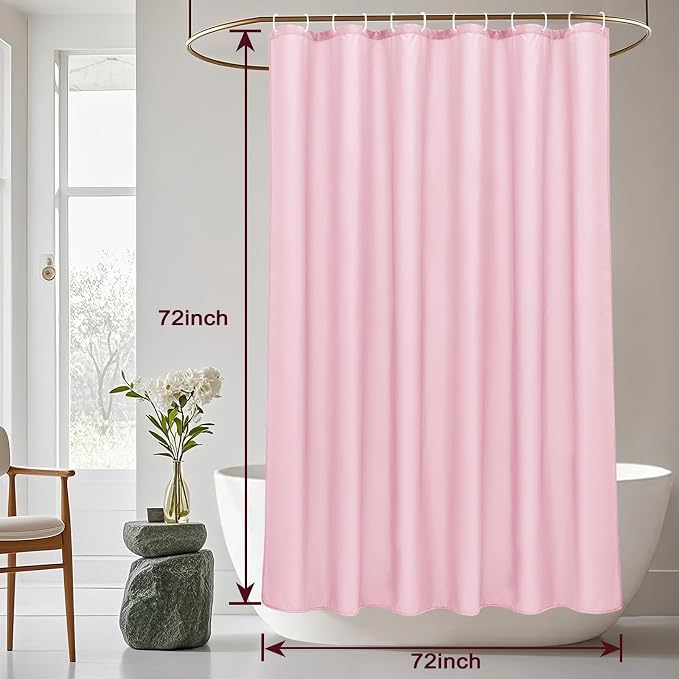 AooHome Standard 72x72 inch Shower Curtain Liner, Durable Polyester Solid Color - Image 8