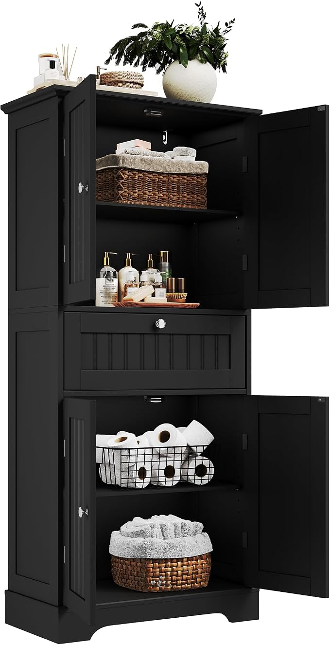 ChooChoo 51" H Tall Bathroom Floor Cabinet, Modern Bathroom Storage Cabinet - Image 9