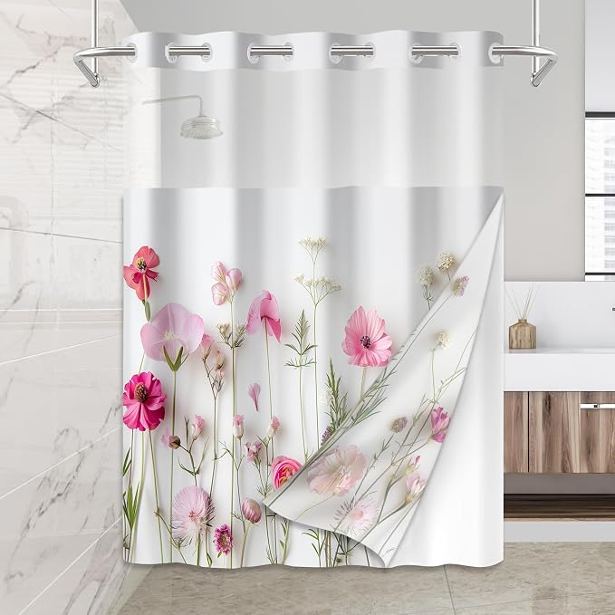 No Hook Shower Curtain Set by Mightree