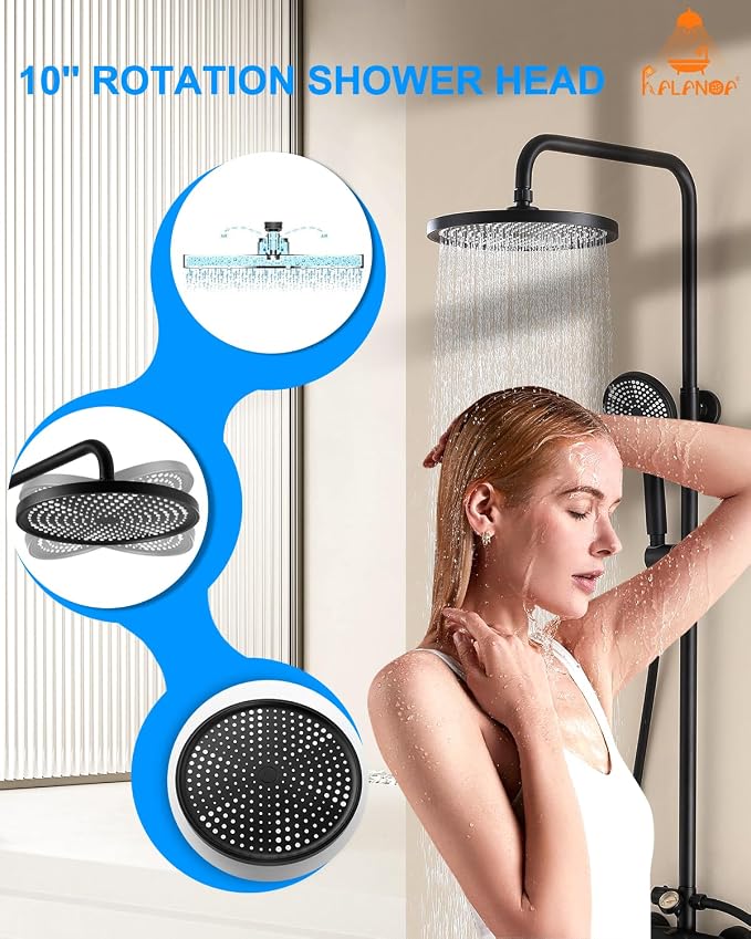 Outside Shower Kit, 3 Functions Handle Tub Rainfall Shower Faucet Sets - Image 4