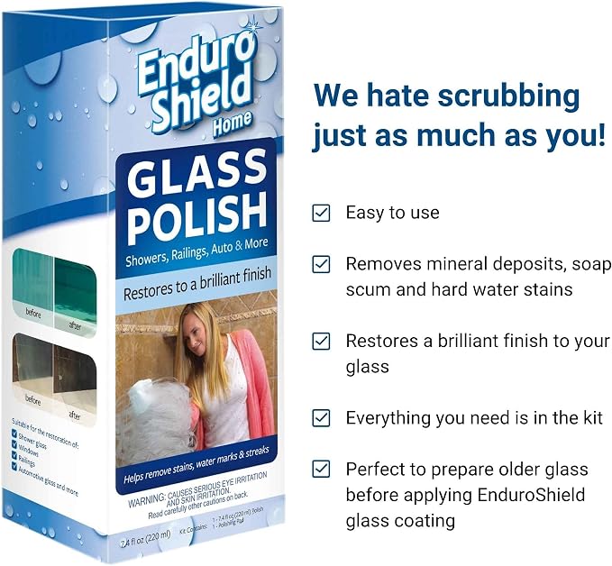 EnduroShield Shower Door Glass Polish – Water Spot Remover & Hard Water Stain - Image 3