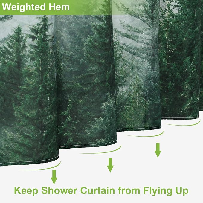 ORTIGIA 54x78 Misty Forest Stall Shower Curtain - Image 6