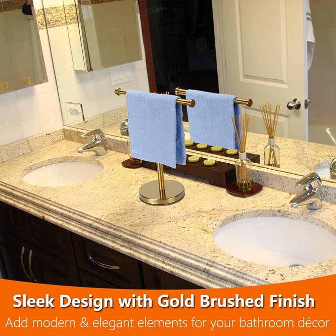 Gold Towel Rack Hand Towel Stand, Bathroom Towel Holder Stand SUS304 Stainless - Image 8