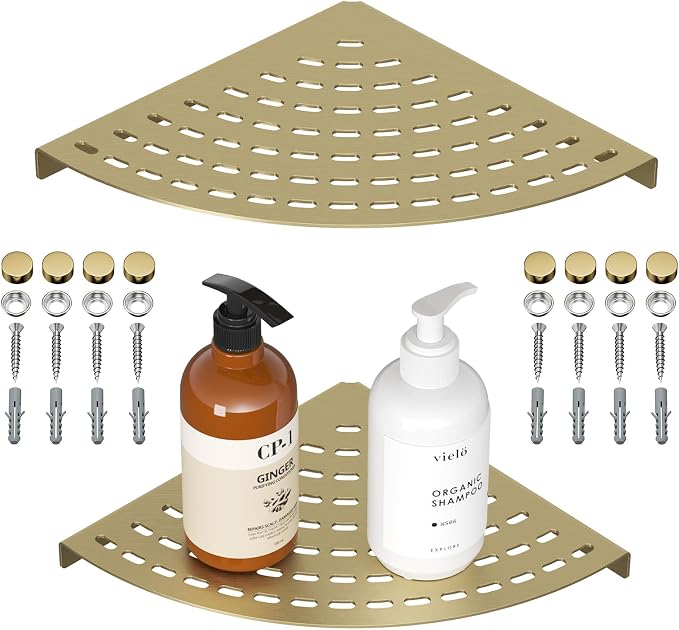 2 Pack Corner Shower Shelves 304 Stainless Steel Shower Corner Shelf Brushed by Unknown