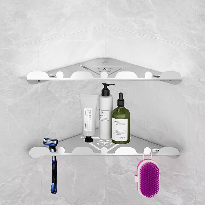 2 Pack Corner Shower Shelf, Heavy Duty Shower Caddy Organizer - Image 2