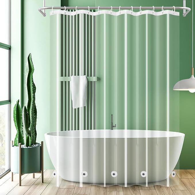 UFRIDAY Clear Extra Long Shower Curtain Liner 72 x 84 inches, Heavy Duty by UFRIDAY
