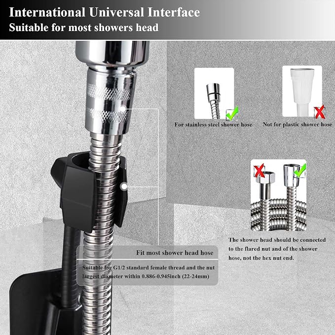 Shower Head Holder Strong Adhesive 360 Degree Rotatable Adjustable Handheld - Image 6