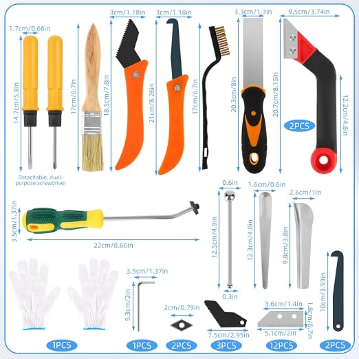 33 Pcs Grout Removal Tool Kit, 2 Tile Grout Saws - Image 3