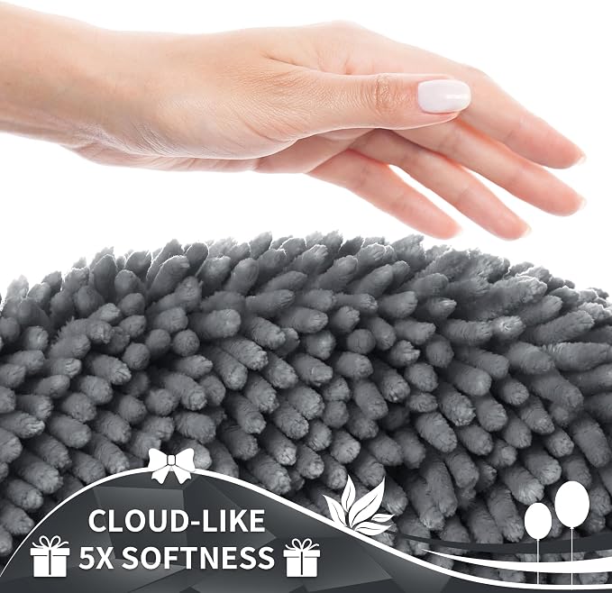 Yimobra Toilet Rugs U Shaped Washable, Extra Thick Soft Absorbent Chenille - Image 3
