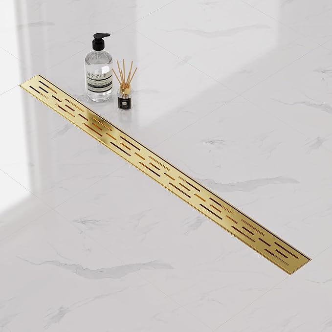 Neodrain 36-in Brushed Brass Rectangular Linear Shower Drain - Image 5