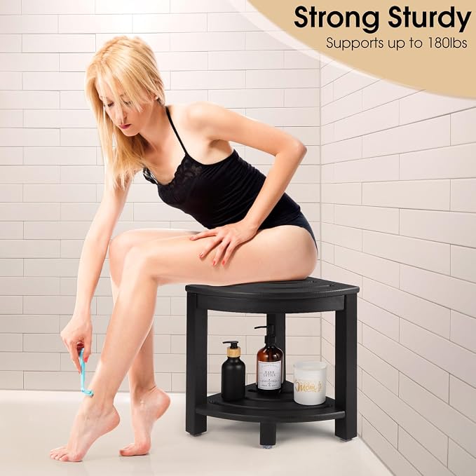 HDPE Corner Shower Stool, Shower Bench Seat - Image 7