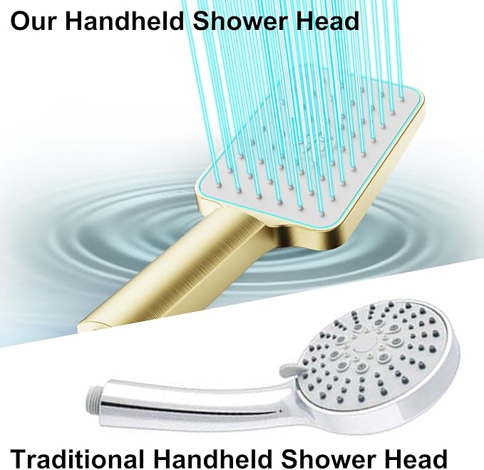 Shower System 12IN Modern Rain Brass Faucet Set - Image 3