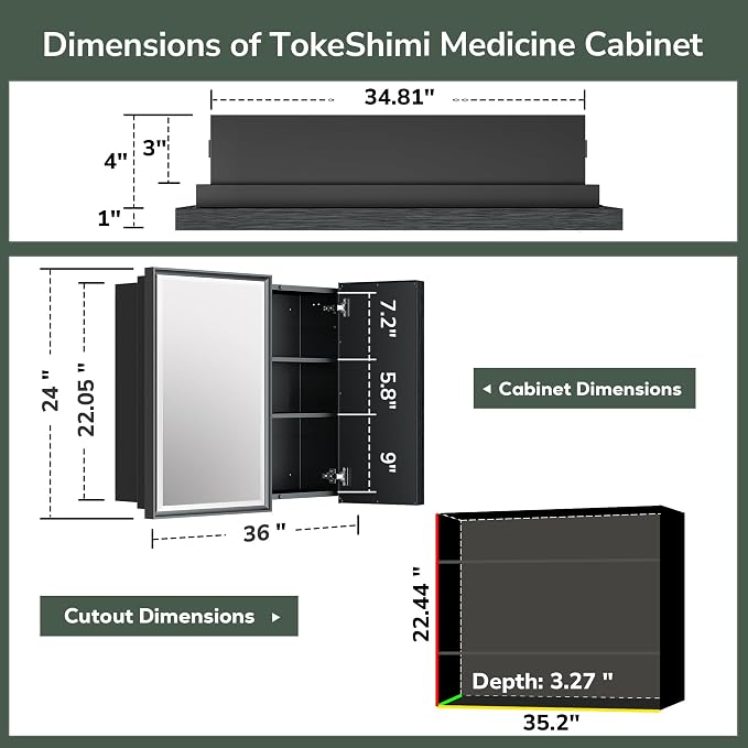 TokeShimi 36x24 Bathroom Mirror - Image 2