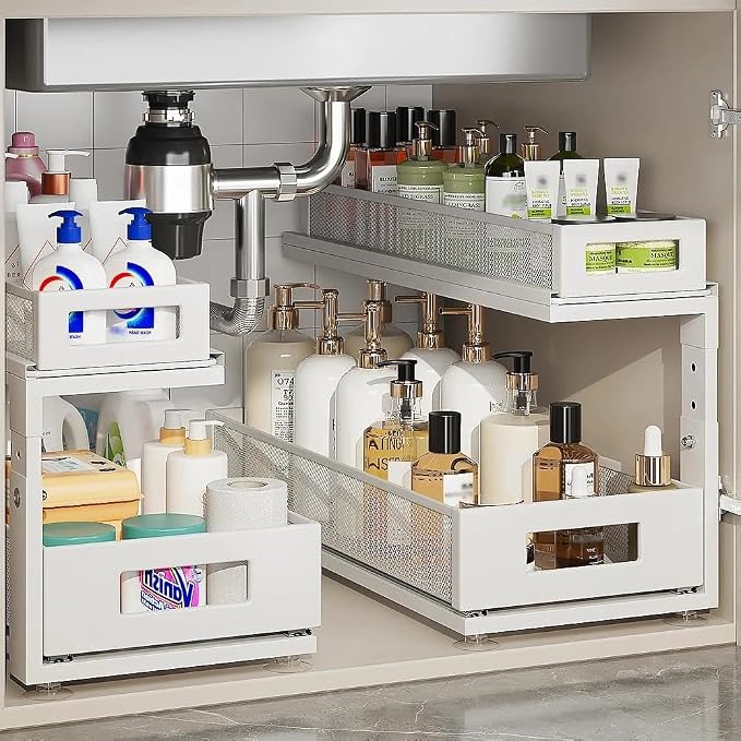 2 Pack 18.5IN-Depth Under Sink Organizer by Corbyles