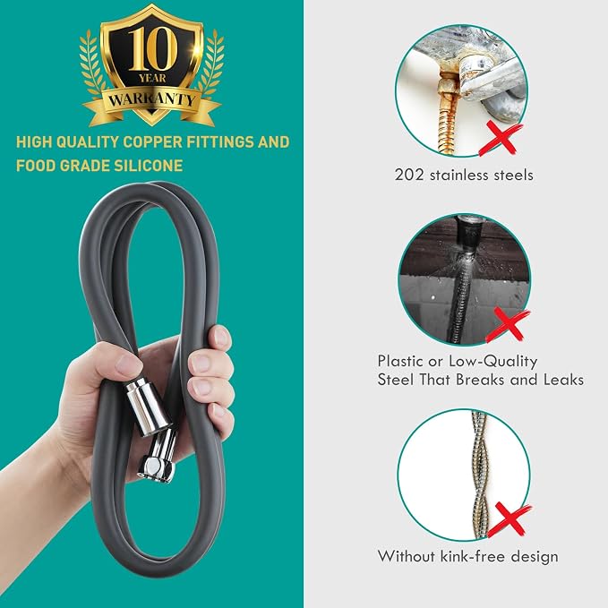 Ultra-Soft Silicone Shower Hose 59 Inches - Image 5