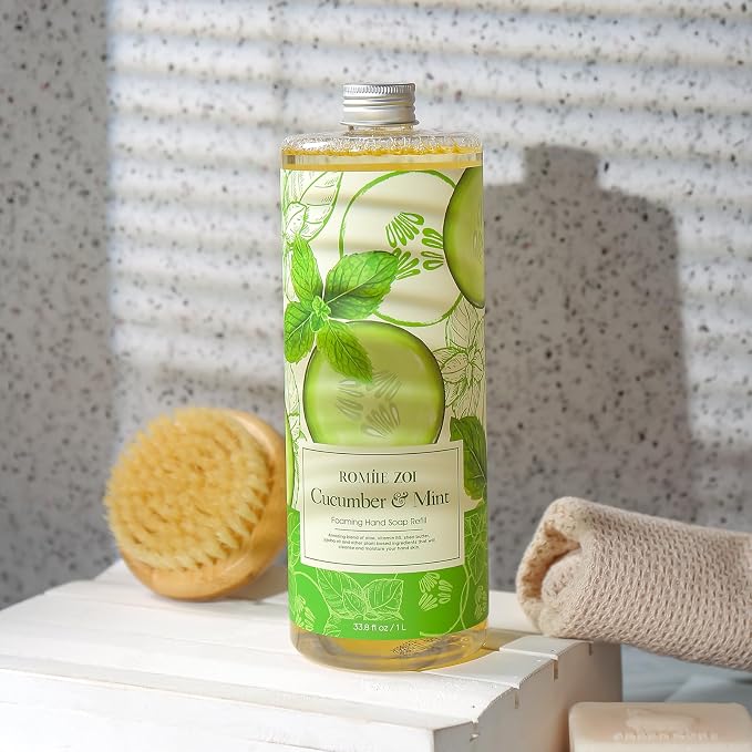 ROMIIE ZOI Foaming Hand Soap Refill, Cucumber&Mint, Gentle & Moisturizing - Image 4