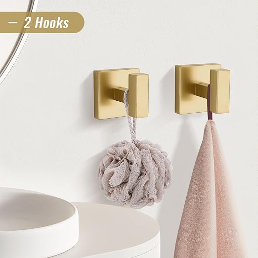 YACVCL Towel Bar Set, 5-Piece Brushed Gold Bathroom Hardware Set, SUS304 - Image 4