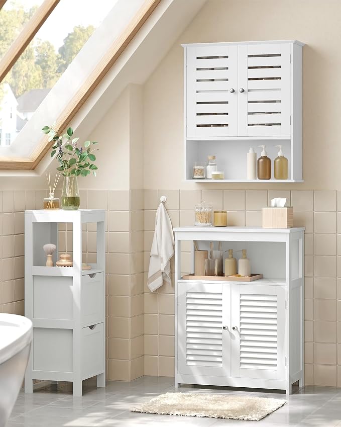 VASAGLE Bathroom Wall Cabinet, Medicine Cabinet, Wall-Mounted Bathroom Storage - Image 6