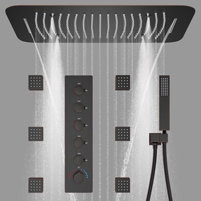 Thermostatic Shower System Oil Rubbed Bronze Rain Shower System by KATAIS
