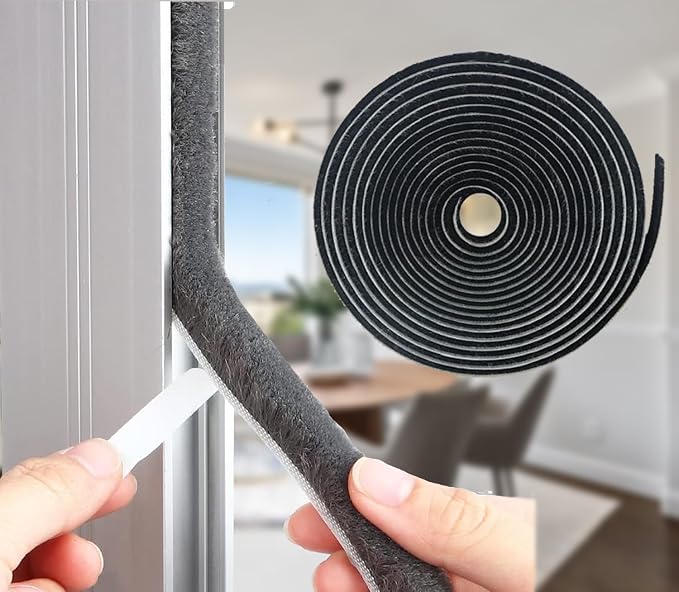 33ft Weather Stripping Brush for Sliding Windows/Doors Frame Side, Pile Self by NNICEHTS