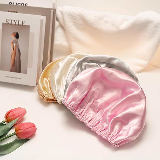 AmazerBath Shower Cap, Double Layers Hair Cap - Image 2