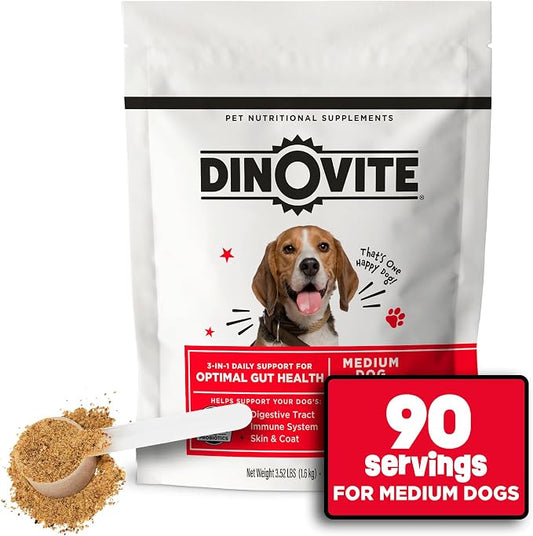 Dinovite 3 in 1 Probiotic for Medium Dogs, Skin & Coat, Digestive Health & by Dinovite