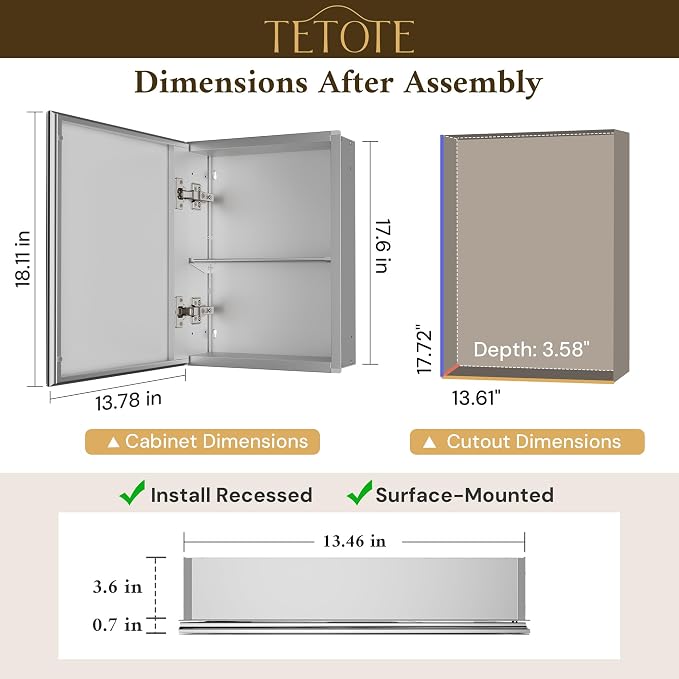 TETOTE 14 x 18 Medicine Cabinet - Image 2