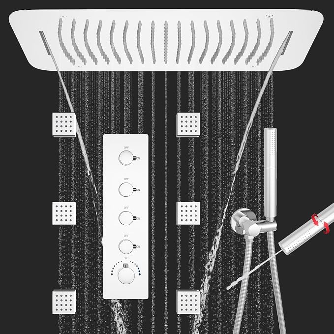 Thermostatic Shower System Chrome Shower Faucet Set by KATAIS