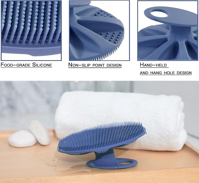 Food-Grade Soft Silicone Body Cleansing Brush Shower Scrubber, Gentle - Image 2