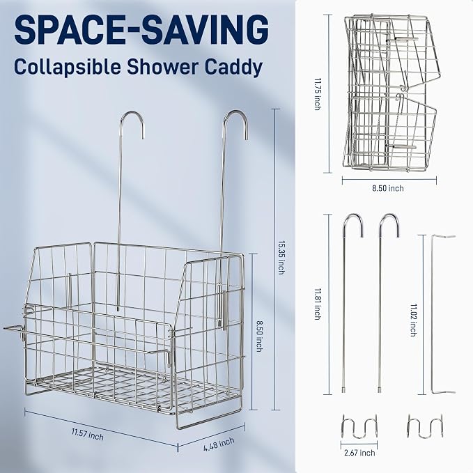 Hanging Shower Organizer, Shower Caddy Hanging, Bathroom Storage Rack - Image 6