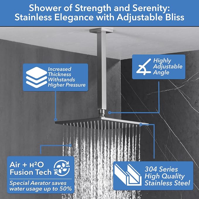 VANFOXLE Shower Faucet Set Brushed Nickel Shower System - Image 3