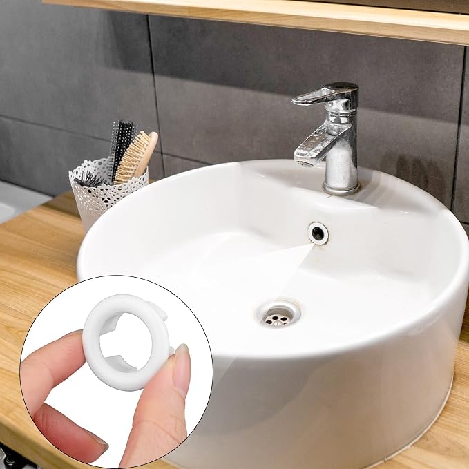 10pcs Chrome Sink Overflow Ring, Bathroom Sink Overflow Trim Ring Hole Cover - Image 3