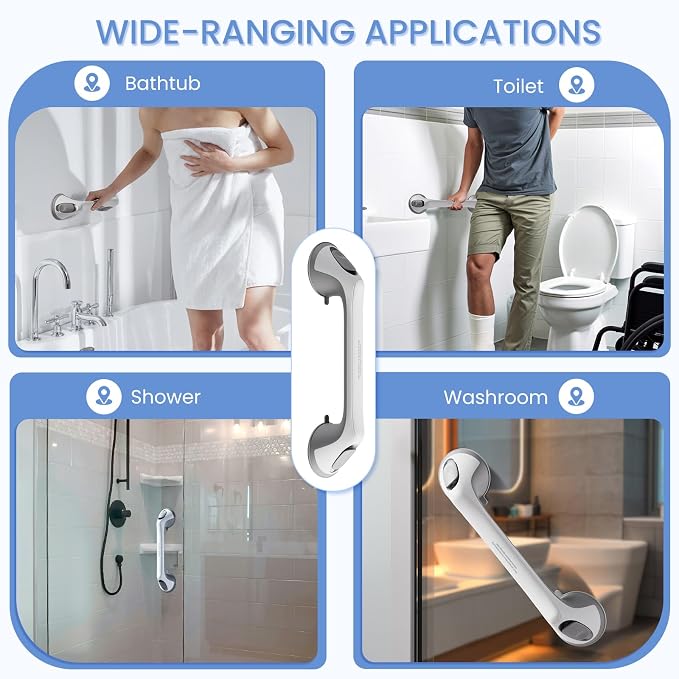 2 Pack 16 Inch Grab Bars for Bathtubs and Showers for Seniors, Heavy Duty - Image 4