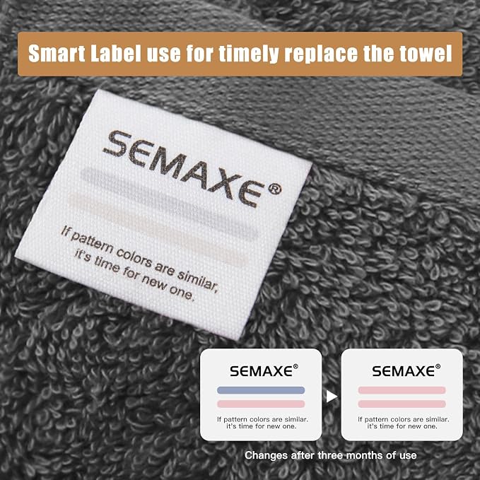 SEMAXE Bath Towel Set, 100% Cotton Bathroom Towels - Image 7