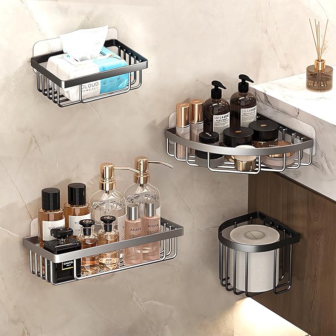 9-Pack Shower Caddy Adhesive Replacement, Transparent Adhesive Hooks Stickers - Image 7