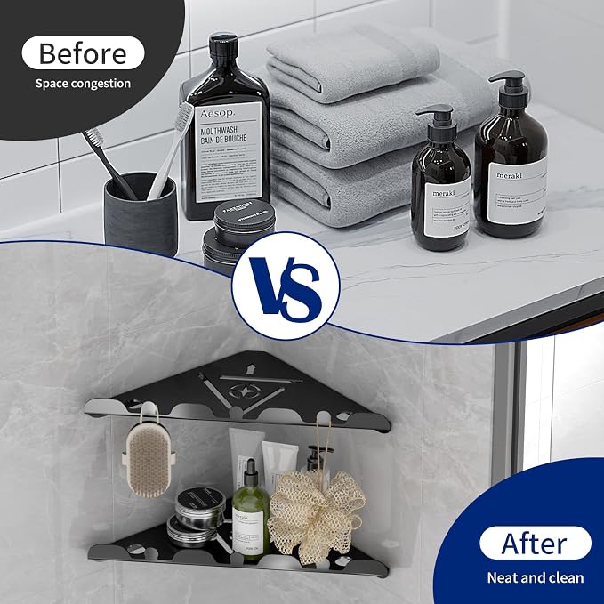 2 Pack Corner Shower Shelf, Heavy Duty Shower Caddy Organizer - Image 6