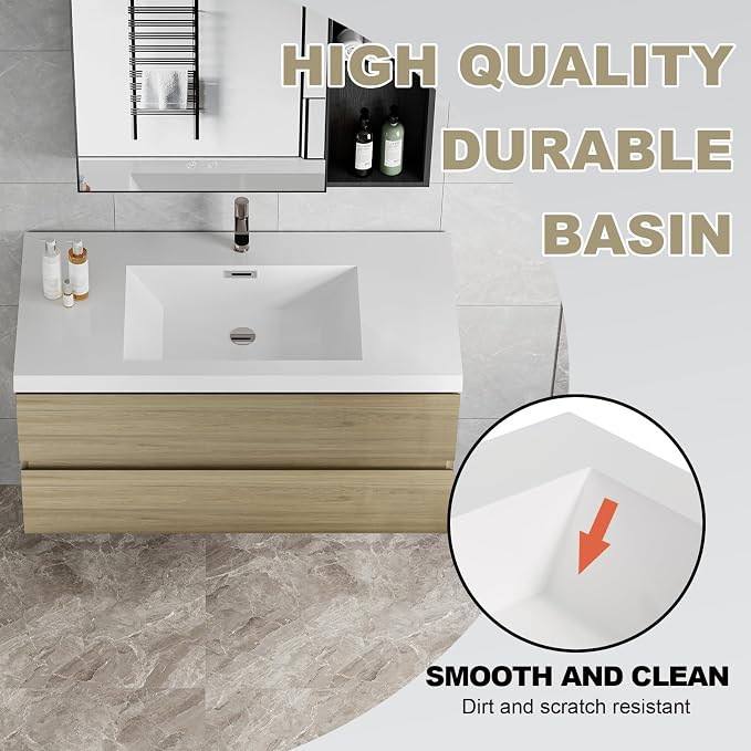 Floating Vanity Bathroom, 42 Inch Bathroom Vanity - Image 3