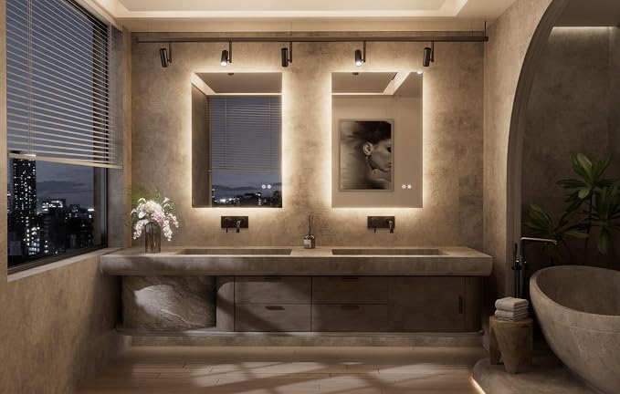 TETOTE 24 x 36 Inch LED Backlit Bathroom Mirror - Image 9
