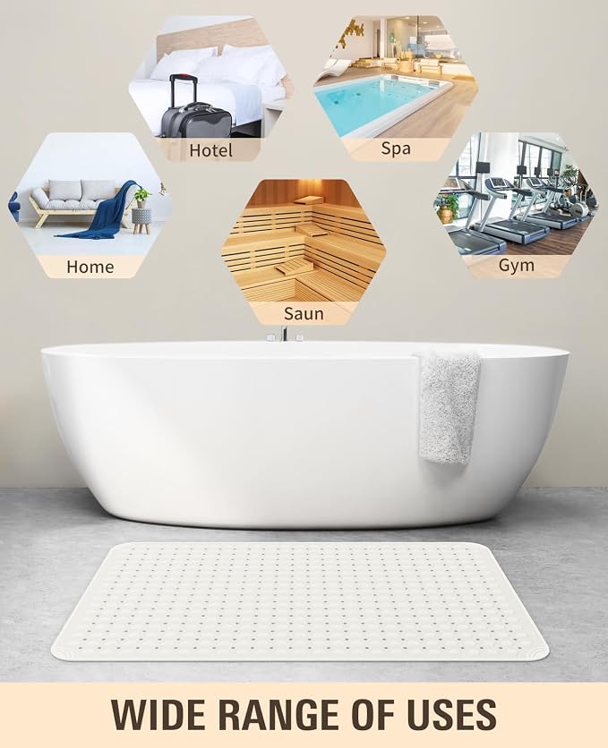Yolife Extra Large TPE Shower Mat, 47.2" L x 31.5" W Anti Slip Bath Mat - Image 7