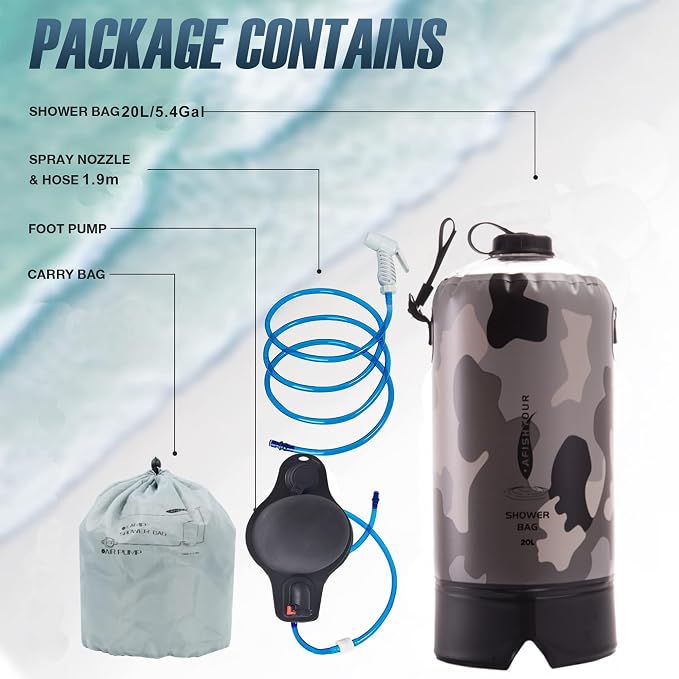 Portable Camping Shower Bag - 10L/2.2 Gallons Solar Shower Water Bag - Image 2