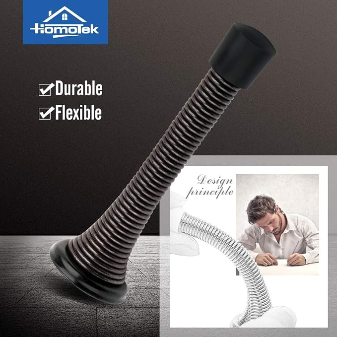 HOMOTEK 50 Pack Oil Rubbed Bronze Spring Door Stops, 3-1/8” Heavy Duty Door Stop - Image 2