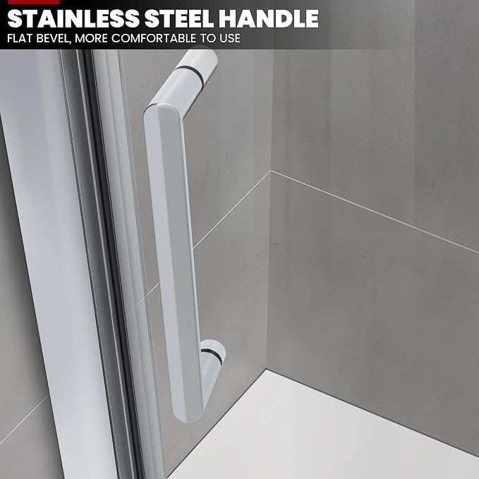 Bathtub Shower Glass Door 57"-59" W*60" H, Single Sliding Shower Doors - Image 3