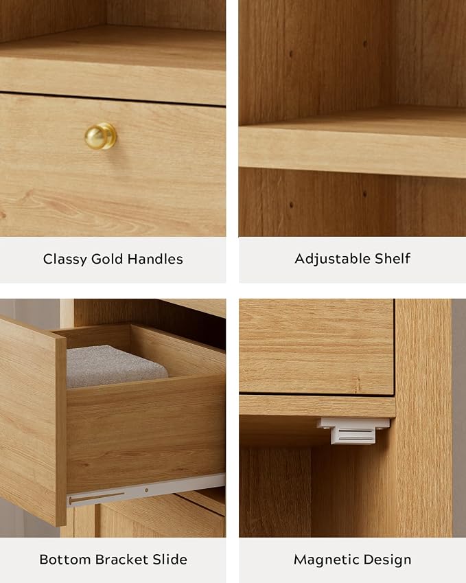 67" Tall Arched Bathroom Narrow Storage Cabinet - Image 4