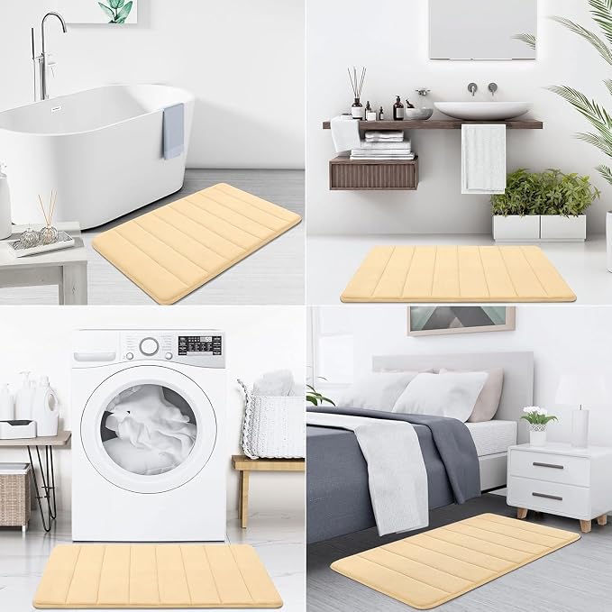Buganda Memory Foam Bath Mat, Ultra Soft and Non-Slip Bathroom Rugs, Water - Image 7